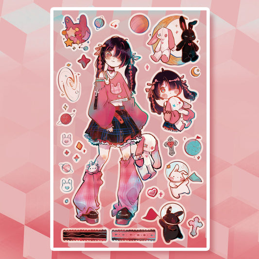 Sweet Asia Girls Goo Card Stickers Goo Box Handbook Decorative Stickers