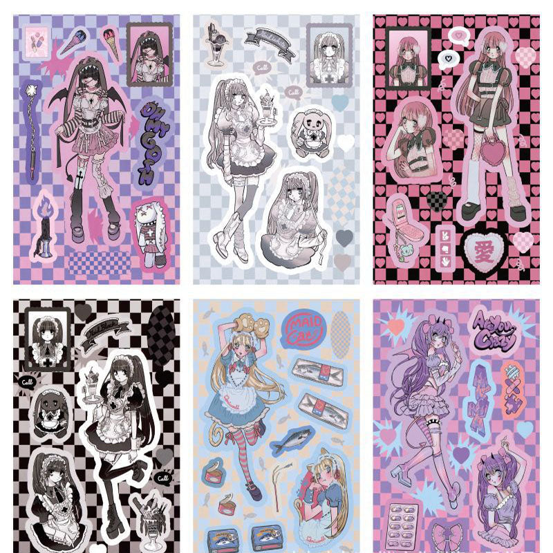 Creative Domi Stickers Girl Character Stickers Maid DIY Hand Account Phone Case Decorative Stickers