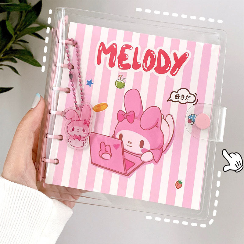 Sanrio Hand Ledger Binder Sticker Portable Transparent Square Notepad Notebook Cute Kuromi