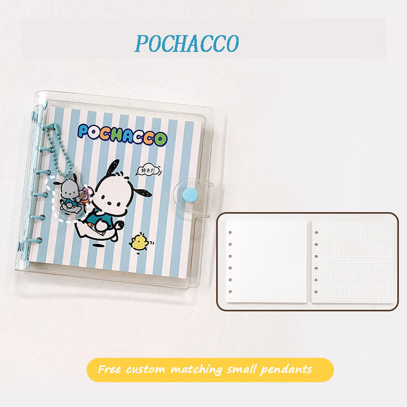 Sanrio Hand Ledger Binder Sticker Portable Transparent Square Notepad Notebook Cute Kuromi