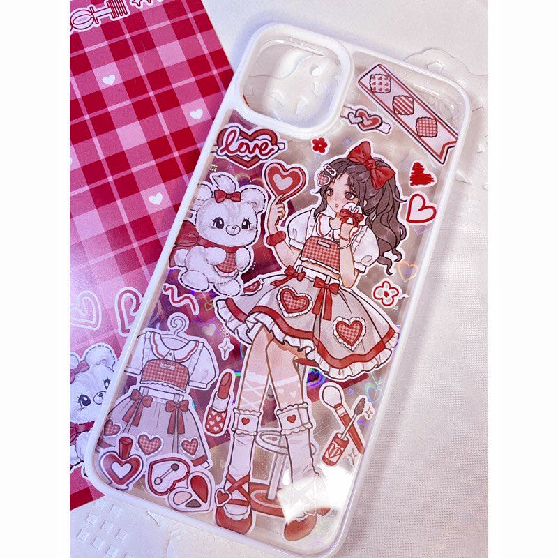 Diy Handmade Glue Back Card Mobile Phone Shell Sticker Sweet Asia Girl Babe Mobile Phone Case Finished Waterproof