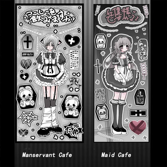 Gothic Lolita Style Character Manservant Maid Harajuku Girl Diy Hand Account Cover Sticker