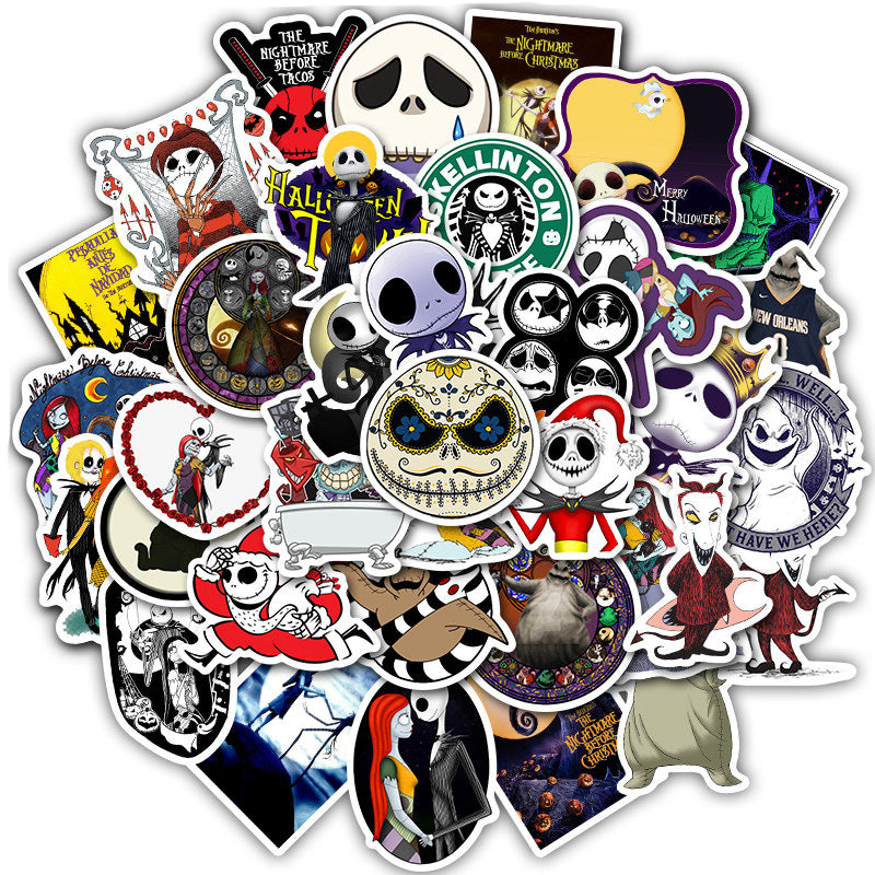 50pcs Halloween Wacky Stickers Decorated Water Bottle Phonecase Pull Box Pumpkin Wacky Waterproof Graffiti Stickers