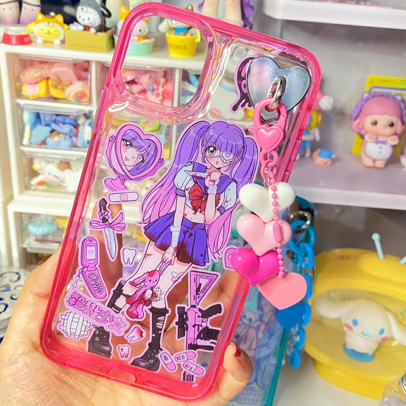 DIY Customized Glue Back Card Mobile Phone Case Sticker Sweet Asia Girl Babe Phone Case Finished Waterproof