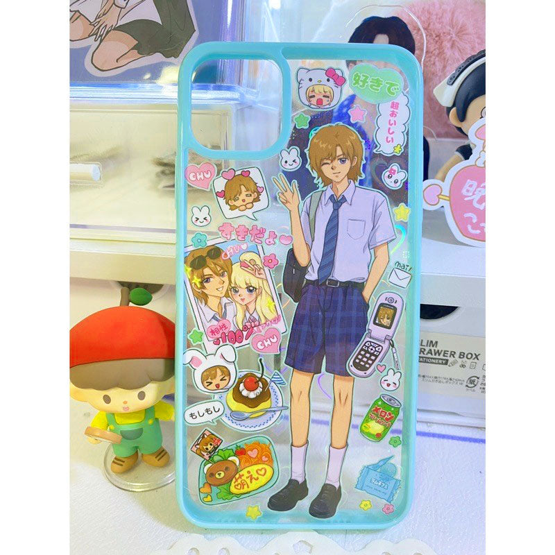 DIY Customized Glue Back Card Mobile Phone Case Sticker Sweet Asia Girl Babe Phone Case Finished Waterproof
