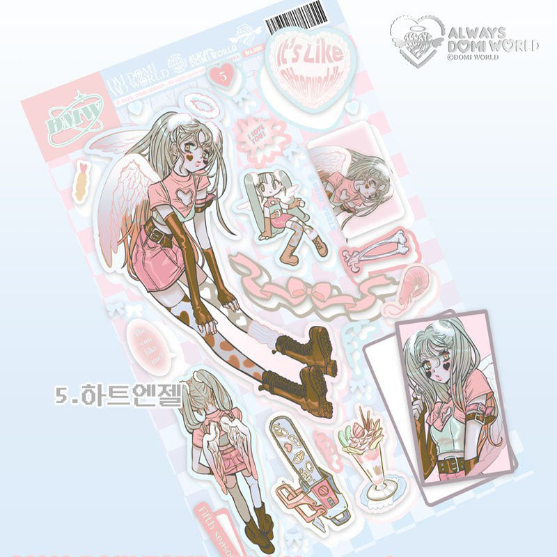 DOMI WORLD Angel Series Sweet Asian Style Cute Stickers Hand Account Phone Case DIY Waterproof Stickers