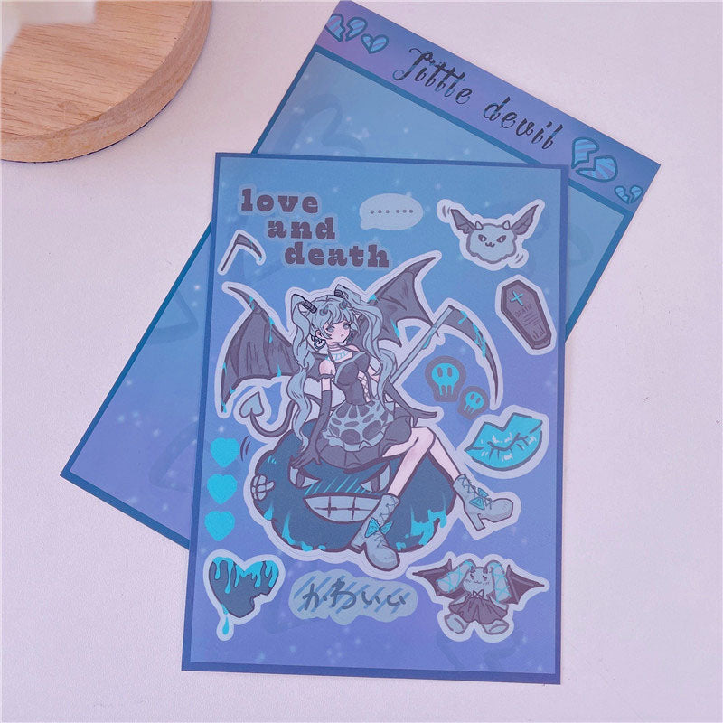 Creative Asian Korean Version of The Girl Character Stickers Hand Account DIY Decorative Material Stickers