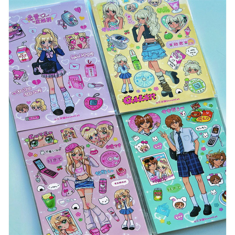 DIY Customized Glue Back Card Mobile Phone Case Sticker Sweet Asia Girl Babe Phone Case Finished Waterproof