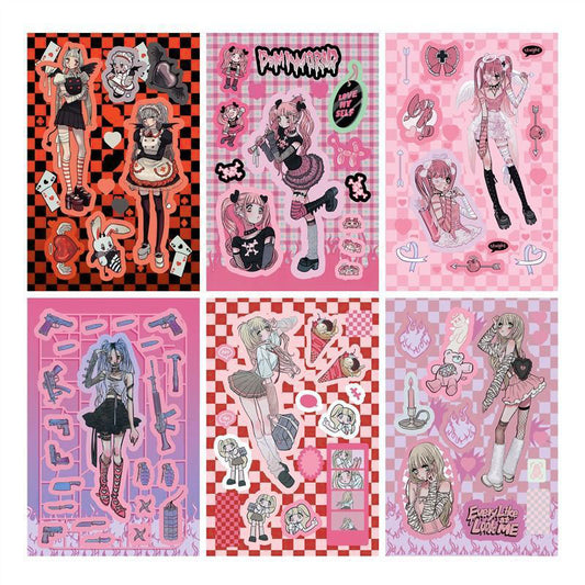 Domi Replacement Girl Stickers Character Stickers Sweet Asia hand Account DIY Decorative Material Stickers
