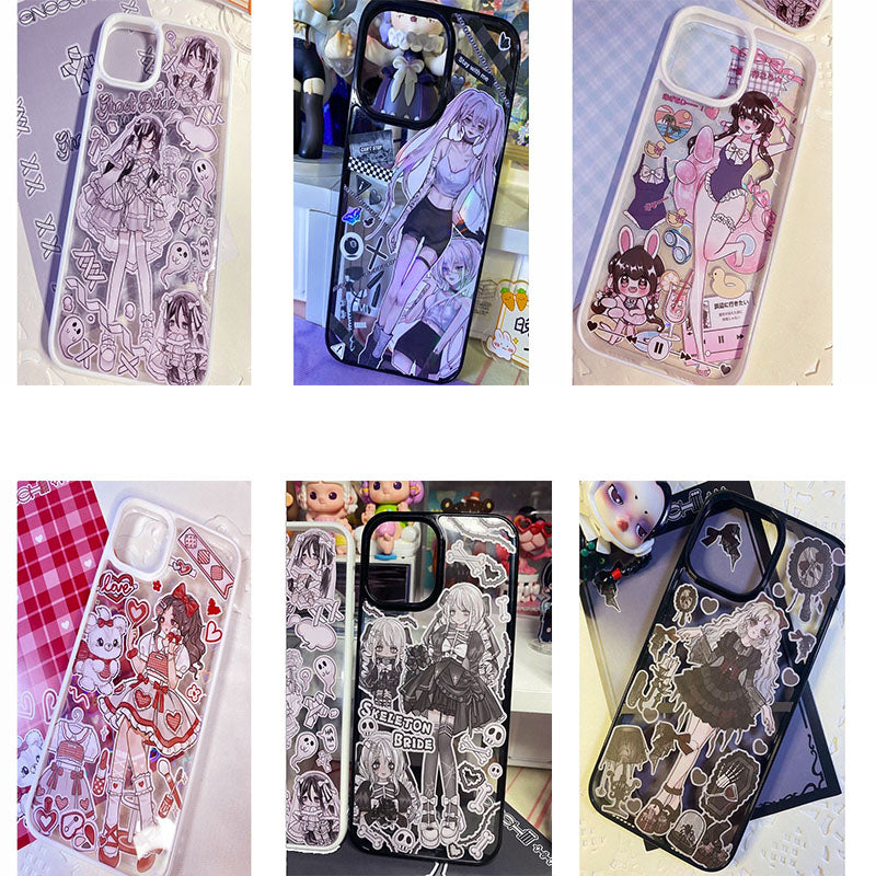 Diy Handmade Glue Back Card Mobile Phone Shell Sticker Sweet Asia Girl Babe Mobile Phone Case Finished Waterproof