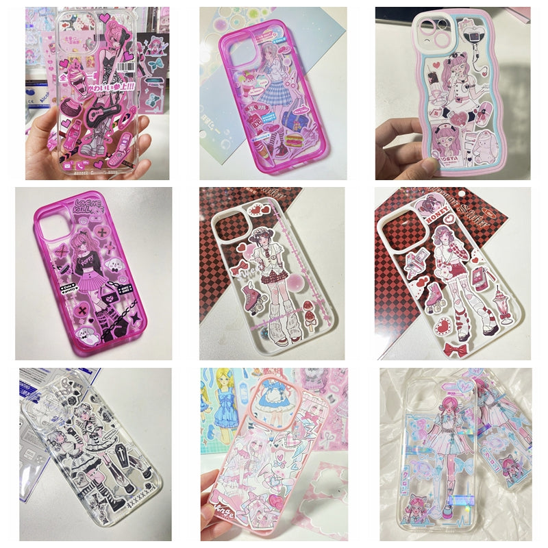 DIY Customized Phone Case Cartoon Anime Characters Stickers Design Handmade Mobile Phone Case Finished Epoxy Mobile Phone Case