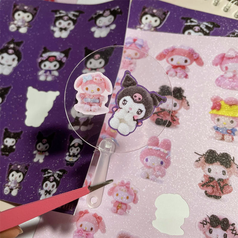 Sanrio Goo Card Sticker Kulomi Melody Decoration Phone Case Hand Account Material Sticker