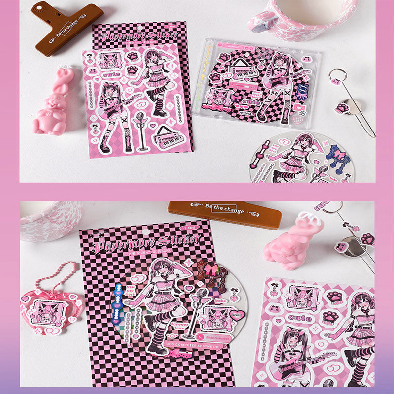 Matte Membrane Goo Card Sticker Little Witch Sweetheart Series Cartoon Sweet And Cool Girl Hand Account Material