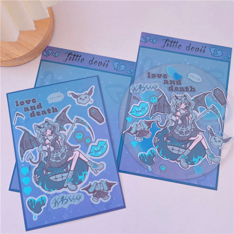 Creative Asian Korean Version of The Girl Character Stickers Hand Account DIY Decorative Material Stickers