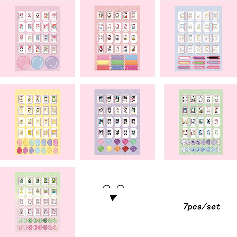 Sanrio Goo Card Sticker Kulomi Melody Decoration Phone Case Hand Account Material Sticker