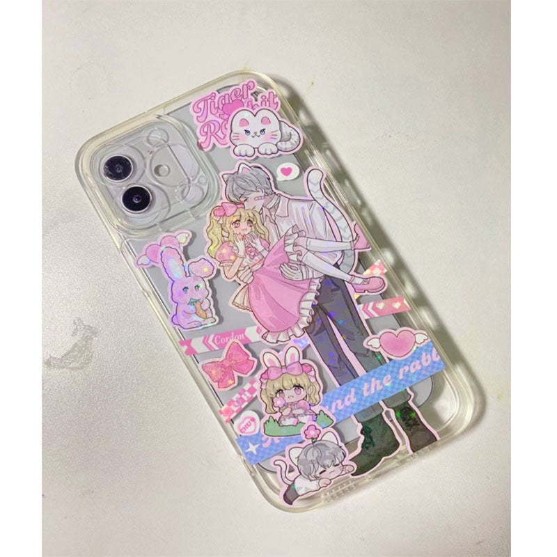 Sweet Asian Pie Sweetheart Sticker DIY Glue 11/13 Promax/14/12 Phone Case Sticker Mobile Phone Case Finished Product