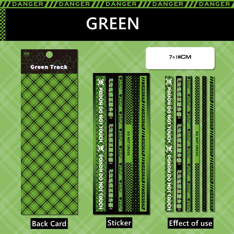 Heartbeat Warning Series Gradient Laser Light Sticker Logo DIY Hand Account Deco Material Stickers