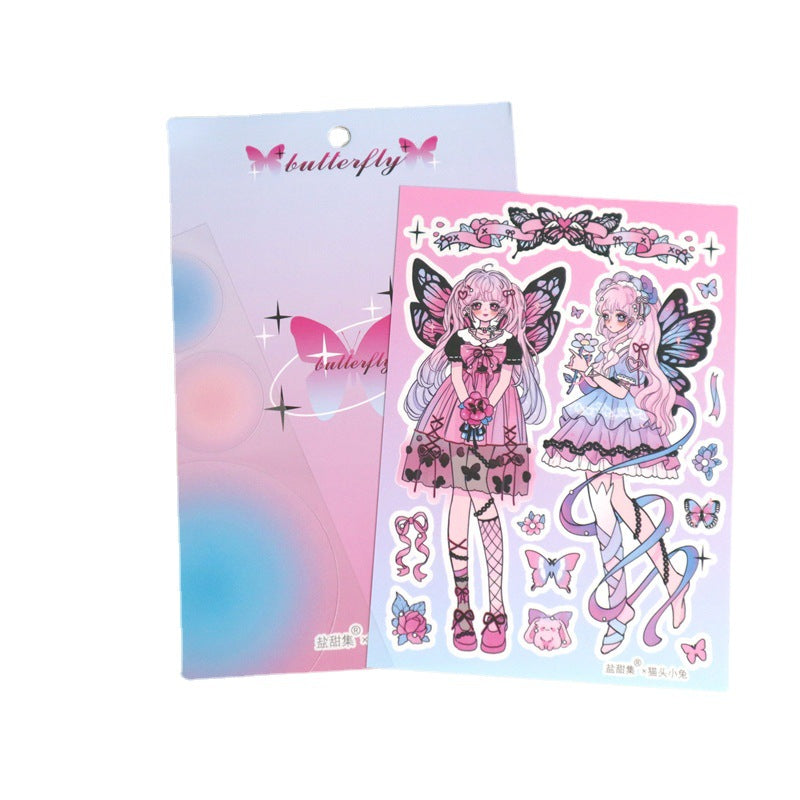 Happy Growth Series Sweet And Cool Comics Beautiful Girl Handbook DIY Material Stickers
