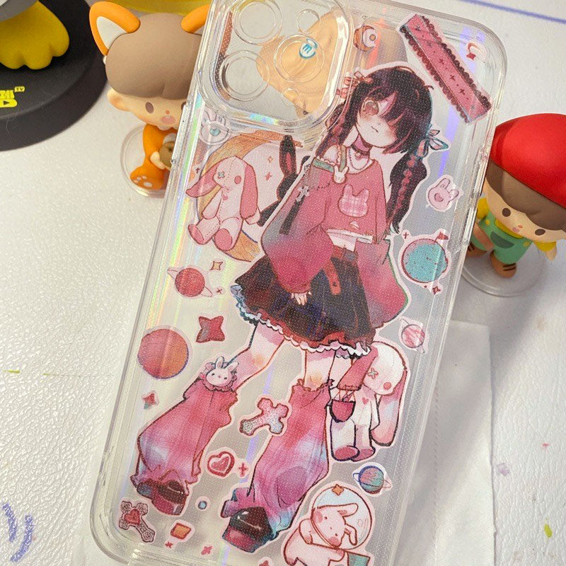 DIY Customized Glue Back Card Mobile Phone Case Sticker Sweet Asia Girl Babe Phone Case Finished Waterproof