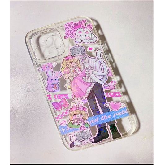 Sweet Asian Pie Sweetheart Sticker DIY Glue 11/13 Promax/14/12 Phone Case Sticker Mobile Phone Case Finished Product