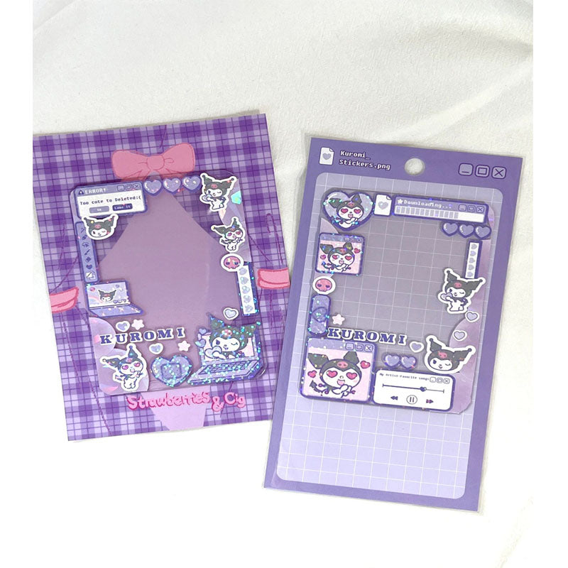 Handmade Sanrio Epoxy Back Card Phone Case Kuromi Phone Case Finished Sticker Phone Case Waterproof