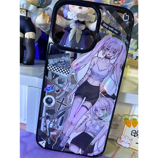 Diy Handmade Glue Back Card Mobile Phone Shell Sticker Sweet Asia Girl Babe Mobile Phone Case Finished Waterproof