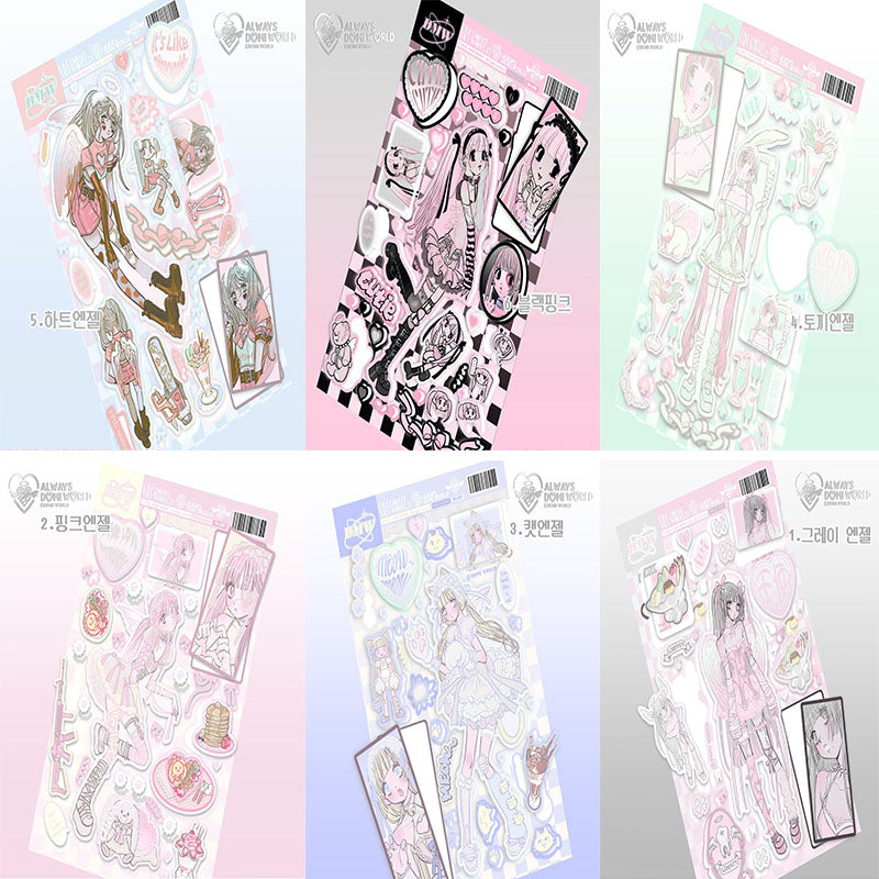 DOMI WORLD Angel Series Sweet Asian Style Cute Stickers Hand Account Phone Case DIY Waterproof Stickers
