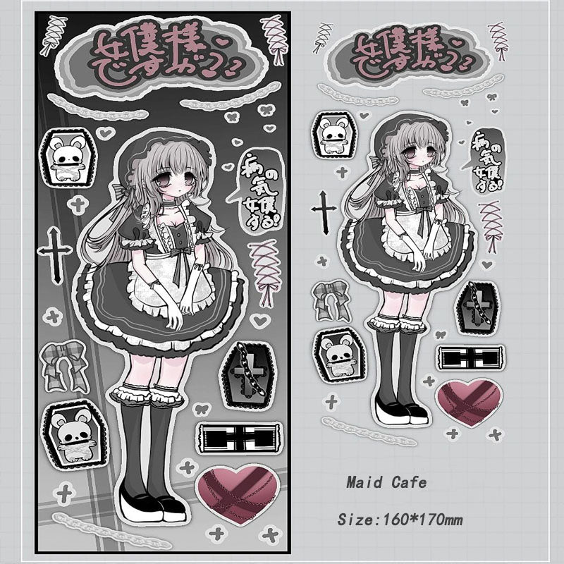 Gothic Lolita Style Character Manservant Maid Harajuku Girl Diy Hand Account Cover Sticker