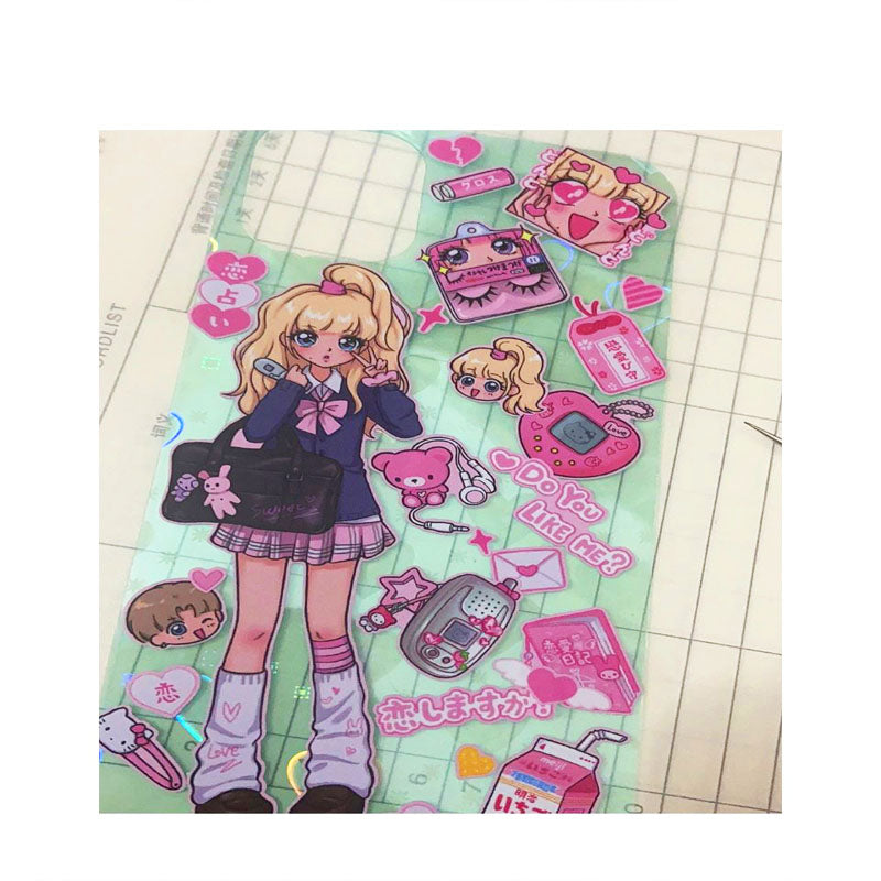 Shibuya Babes Showa Retro Character Stickers Mobile Phone Bill Stickers Domi ID Photos Cute
