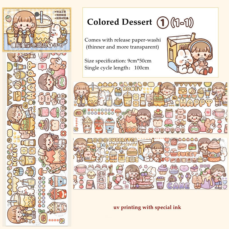 Cartoon Cute Girl Stickers Creative Multi-scene Journal Scrapbooking Decoration Sticker