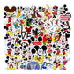50pcs Cartoon Mickey Mouse Sticker Creative Skateboard Phone Case Computer Graffiti Personality Helmet Waterproof Sticker