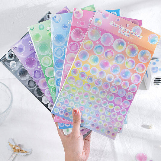 Star River Fantasy Series ins Nubble Dot Flash Film Hand Account Goo plate Decoration Stickers