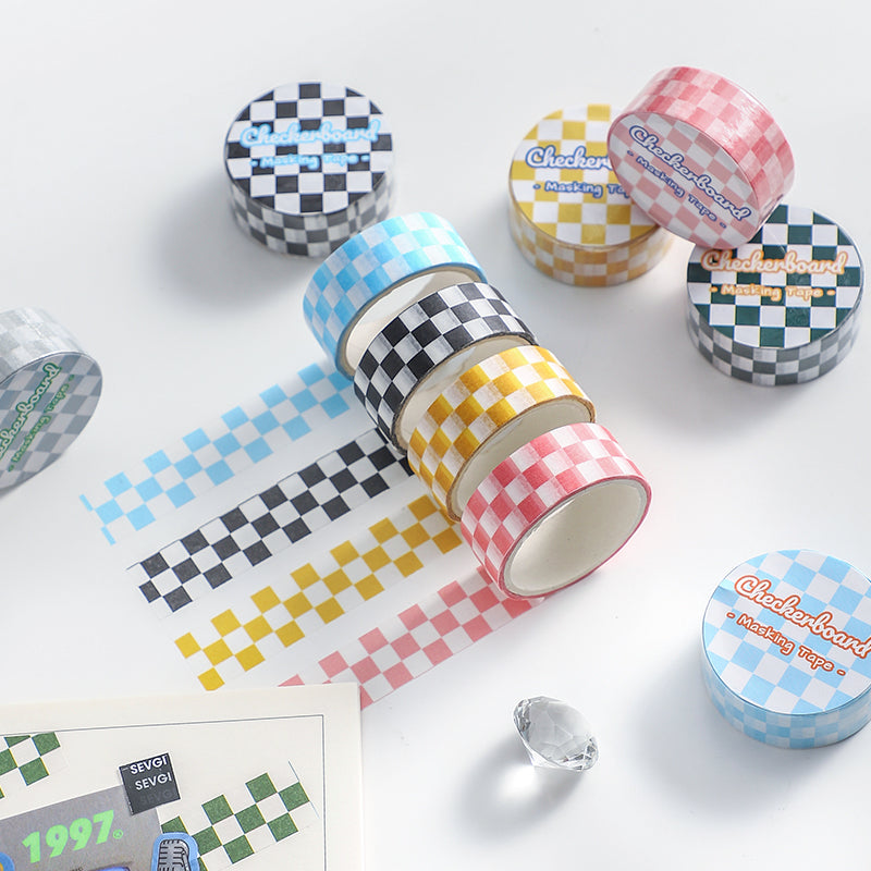 DIY Checkerboard Series Washi Tape Creative Stickers Hand Account Material Stickers