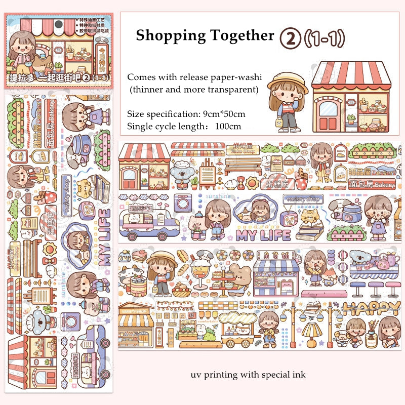 Cartoon Cute Girl Stickers Creative Multi-scene Journal Scrapbooking Decoration Sticker