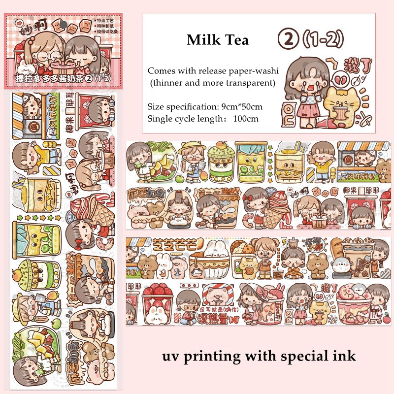 Cartoon Cute Girl Stickers Creative Multi-scene Journal Scrapbooking Decoration Sticker