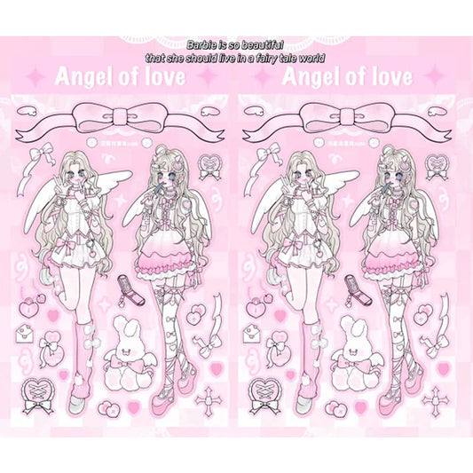 Barbie Angel Sweet Asian Character Sticker DIY Hand Account Keychain Phone Case Decorative Sticker