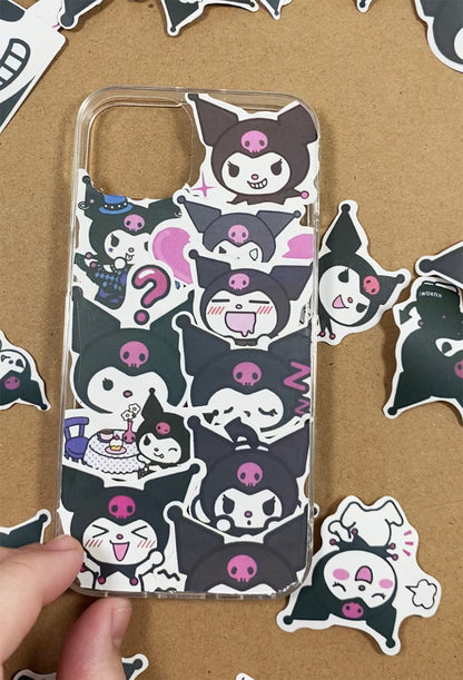 DIY Epoxy Mobile Phone Case Sanrio Kuromi Cinamonroll Hellokitty Stickers Custom Phone Cases