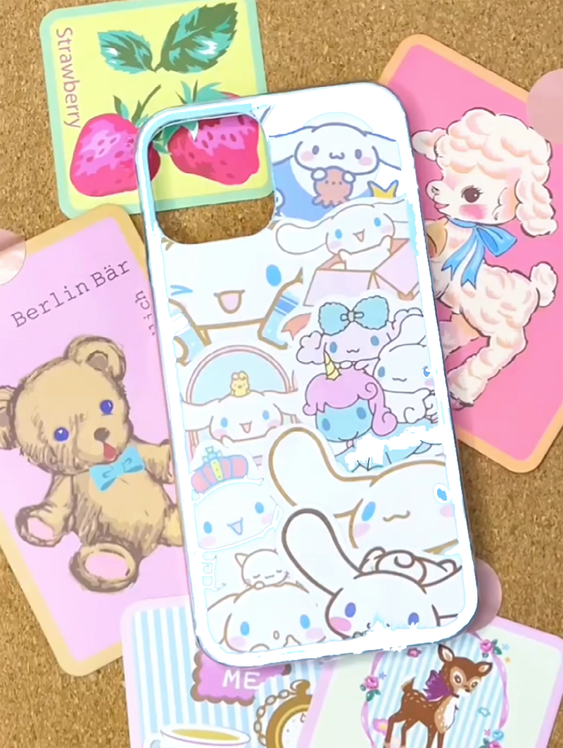 DIY Epoxy Mobile Phone Case Sanrio Kuromi Cinamonroll Hellokitty Stickers Custom Phone Cases