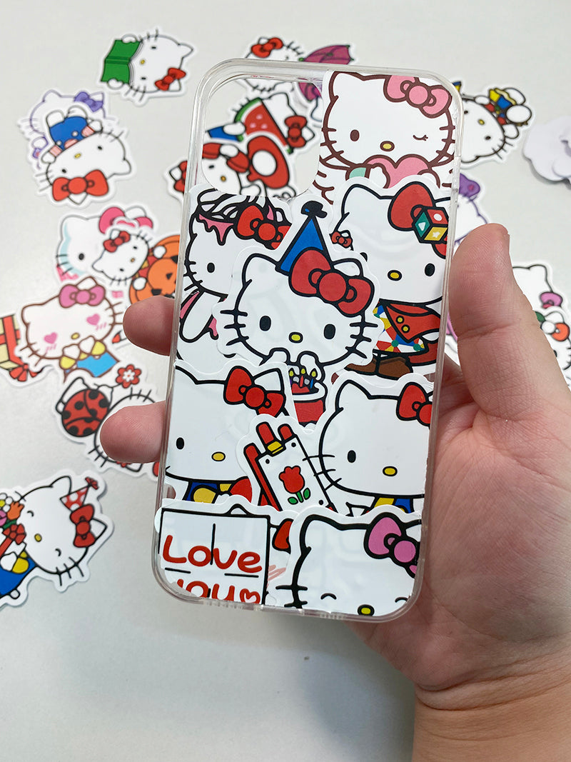 DIY Epoxy Mobile Phone Case Sanrio Kuromi Cinamonroll Hellokitty Stickers Custom Phone Cases