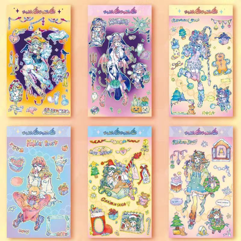 Christmas Gingerbread Girl Series Character Decorative Stickers DIY Phone Case Handbook Stickers