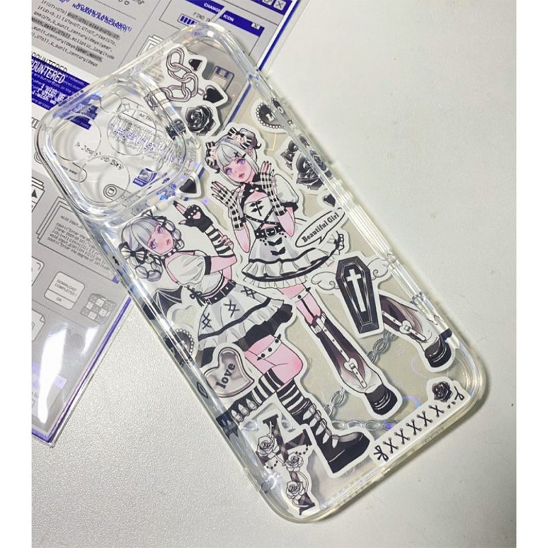 DIY Customized Epoxy Phone Case Cartoon Anime Characters Stickers Design Handmade Back Card Mobile Phone Case Finished