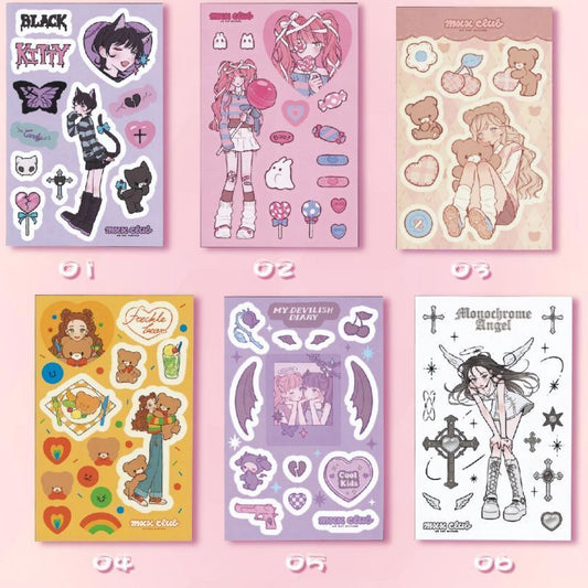 Cute Girl Series Stickers Creative Phone Case Hand Account Cute Girl Sweet Asian Style Angel Bear