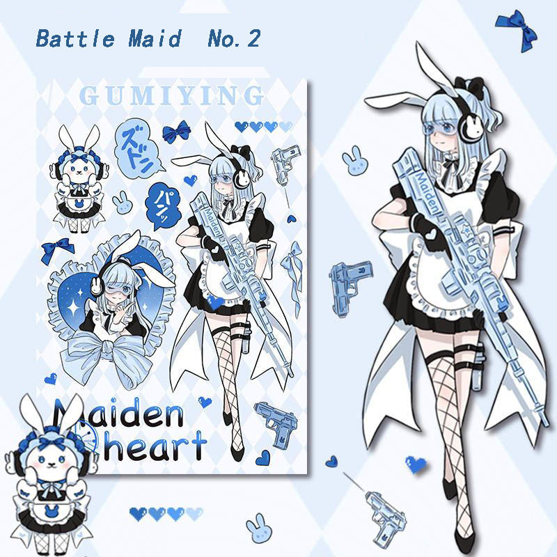 Combat Maid Laser Stickers Character Stickers Hand Account Back Card High-Value Series Angels And Demons