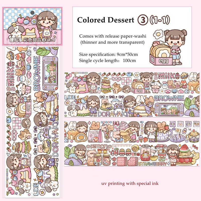 Cartoon Cute Girl Stickers Creative Multi-scene Journal Scrapbooking Decoration Sticker