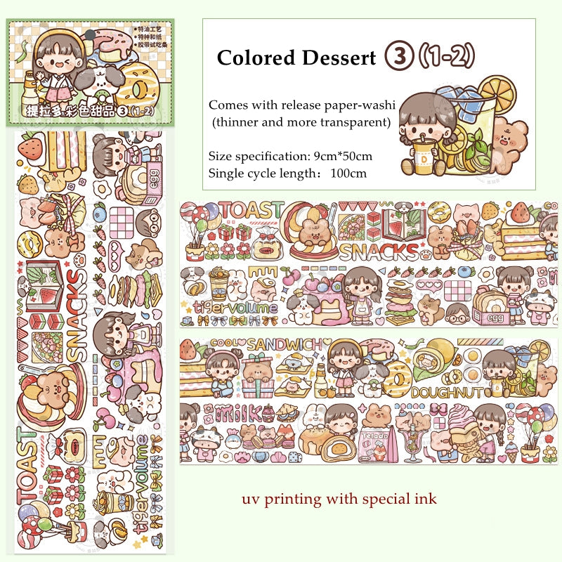 Cartoon Cute Girl Stickers Creative Multi-scene Journal Scrapbooking Decoration Sticker