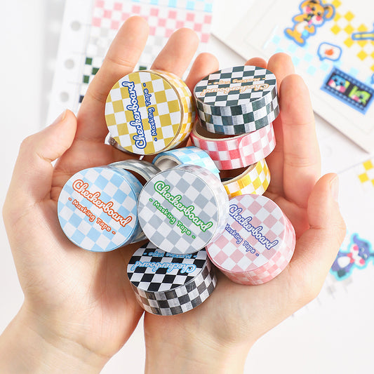 DIY Checkerboard Series Washi Tape Creative Stickers Hand Account Material Stickers