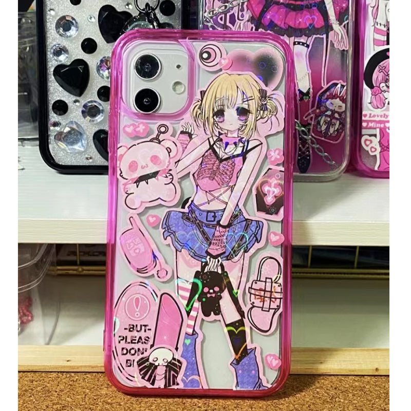 DIY Customized Epoxy Phone Case Cartoon Anime Characters Stickers Design Handmade Back Card Mobile Phone Case Finished