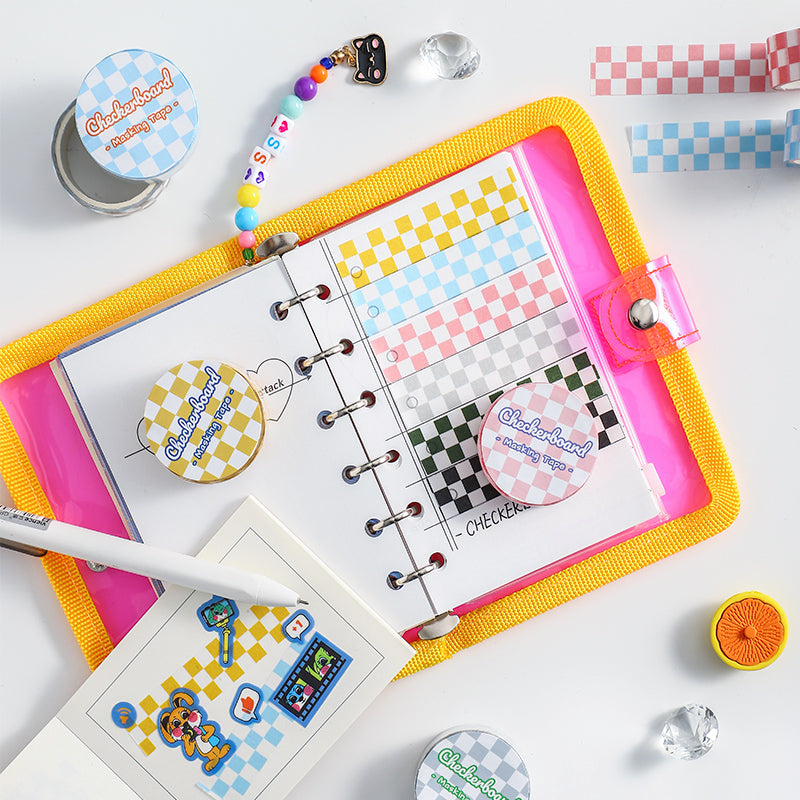 DIY Checkerboard Series Washi Tape Creative Stickers Hand Account Material Stickers