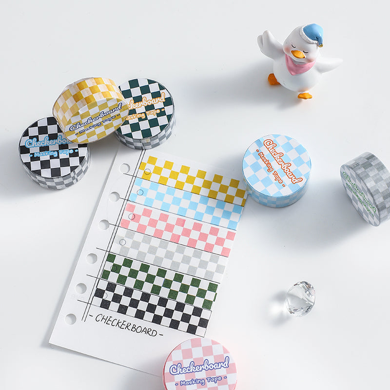 DIY Checkerboard Series Washi Tape Creative Stickers Hand Account Material Stickers