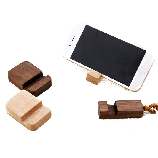 Creative Small Cute Portable Wooden mobile phone holder Key chain